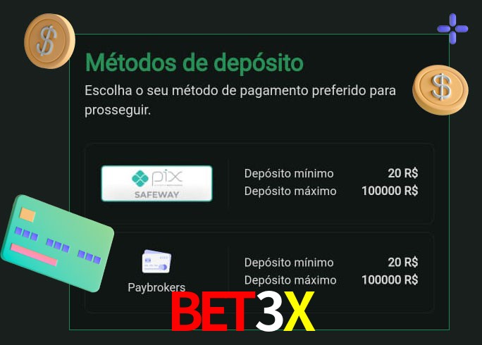 O cassino BET3X oferece uma grande variedade de métodos de pagamento