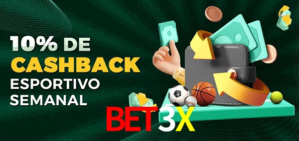 10% de bônus de cashback na BET3X